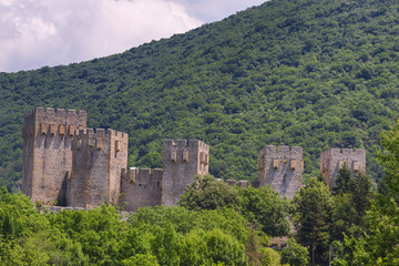 Fototapeta premium Serbian Orthodox monastery Manasija near Despotovac, Serbia, founded by Despot Stefan Lazarevic between 1406 and 1418. The church is dedicated to the Holy Trinity
