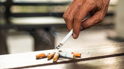 Smoking makes people around us unhealthy. The concept of stop smoking.