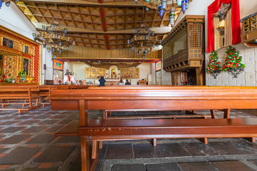 Colombia Guatavita parish interior view