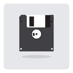 Vector design of flat icon, Floppy disk for computer on isolated background.