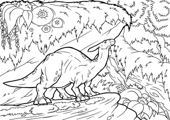 Coloring book for children with a dinosaur © Михаил Пенькевич