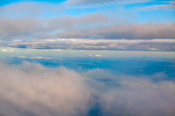 aerial scenery with high clouds