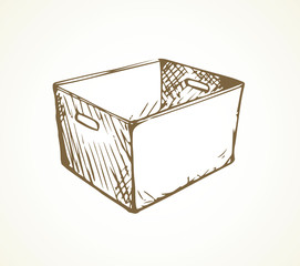 Cardboard box. Vector drawing icon