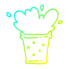 cold gradient line drawing cartoon fizzy drink