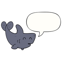 cartoon shark and speech bubble
