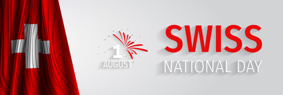 Swiss national day vector. Swiss independence day.