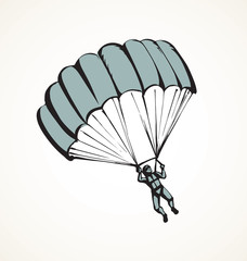 Parachutist. Vector drawing