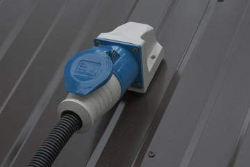  industrial plug (male) connect to socket (female) ,safe electrical supply, electrical connection of high power.