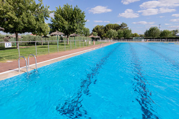 Clean water in a blue pool