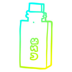 cold gradient line drawing cartoon flash drive