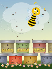bees in the cells