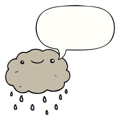 cartoon cloud and speech bubble