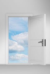 Concept of choice with many doors opportunity - 3d rendering