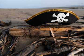 pirate hat on the beach