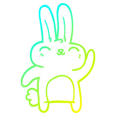 cold gradient line drawing cartoon happy bunny