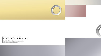 Ring abstract rectangular background with drop shadow. Vector illustration, with the colors of bricks and stones