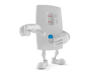 Pregnancy test character pointing finger
