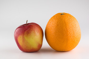 ripe beautiful apple with orange