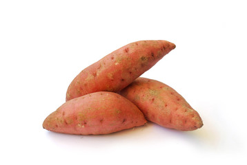 Sweet Potato on white background.(with Clipping Path).
