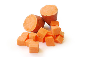 Sweet Potato on white background.(with Clipping Path).