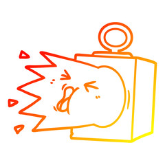 warm gradient line drawing cartoon industrial lamp