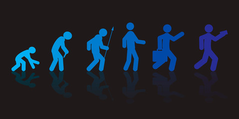 Human revolution, progress walk stages, vector