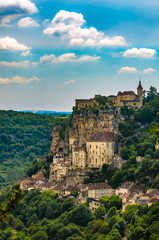 Fototapeta na wymiar Rocamadour beautiful clifftop village in south-central France.