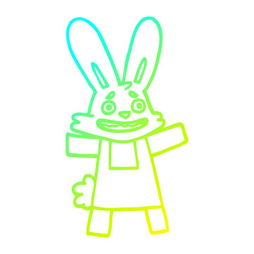 recommend clip art: cold gradient line drawing cartoon scared looking rabbit