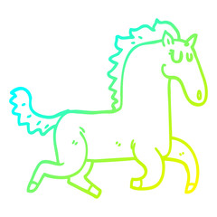 cold gradient line drawing cartoon magnificent stallion