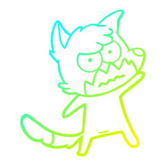 cold gradient line drawing cartoon annoyed fox