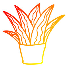 warm gradient line drawing cartoon house plant