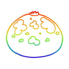 rainbow gradient line drawing cartoon squash