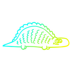 cold gradient line drawing cartoon prehistoric dinosaur