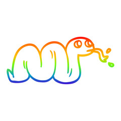 rainbow gradient line drawing cartoon snake
