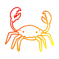 warm gradient line drawing cartoon crab