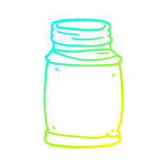 cold gradient line drawing cartoon glass jar