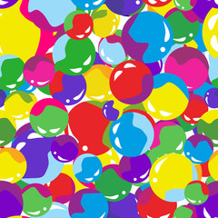Seamless abstract background with bright color bubbles.