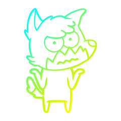 cold gradient line drawing cartoon annoyed fox