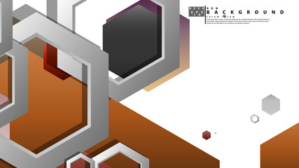 Abstract geometric backgrounds with hexagon stone and brick color compositions. Vector illustration