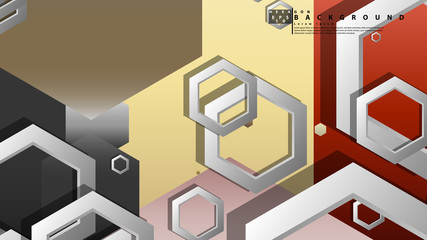 Fototapeta premium Modern geometric abstract vector templates stone and brick color compositions. Vector illustration