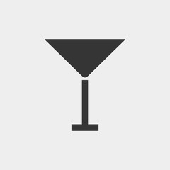 Glass icon, cocktail. New trendy art style glass graphic vector illustration. Restaurant icon.