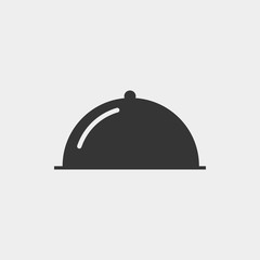 Food cover icon. Restaurant icon. New trendy art style food cover vector symbol.
