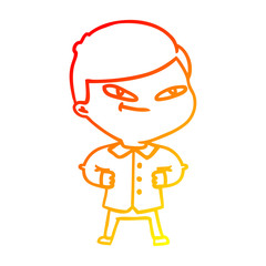 warm gradient line drawing cartoon confident man