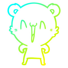 cold gradient line drawing happy polar bear cartoon