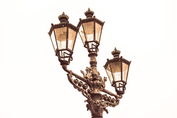 Fototapeta na wymiar Beautiful old fashioned Street lamp, lantern 