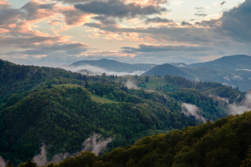Fototapeta na wymiar Evening in Carpathian Mountains
