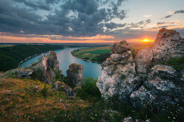 Dniester Canyon near village Nagotyani. Ukraine