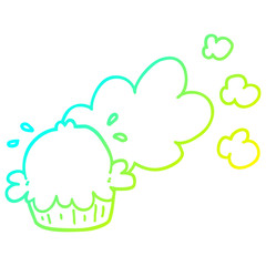 cold gradient line drawing cute cartoon pie