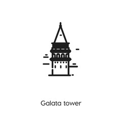 galata tower icon vector symbol