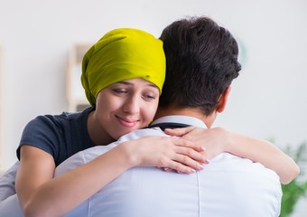 Cancer patient visiting doctor for medical consultation in clini